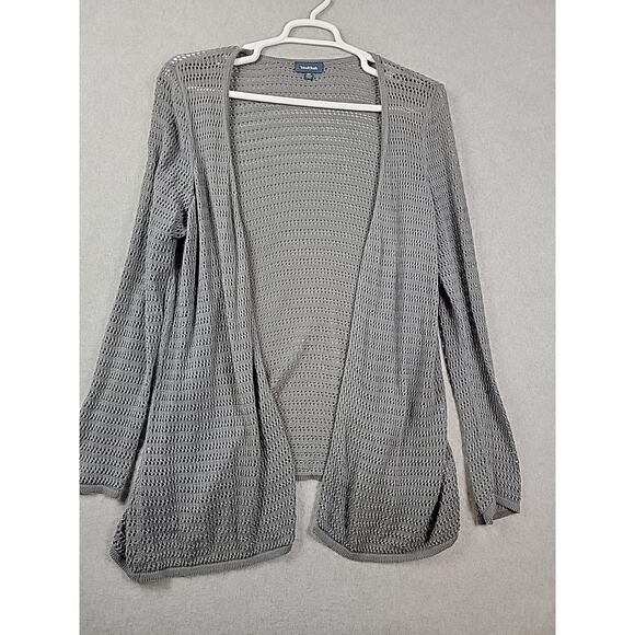 ModCloth 100% Cotton Gray Knit LS Open Front Cardigan Women's Plus 2X - Picture 2 of 12